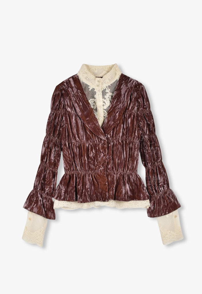 CRUSHED VELVET VICTORIAN BLOUSE