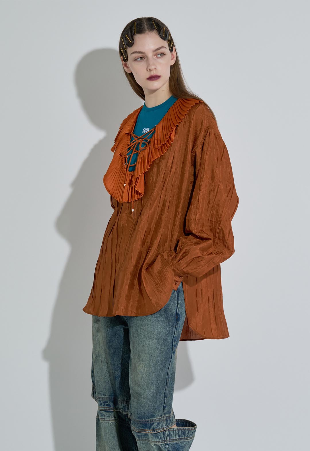 lace-up blouse