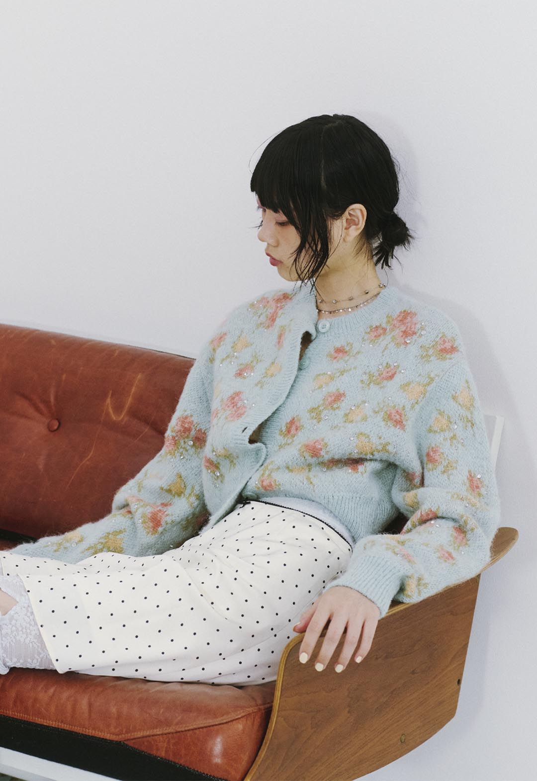 [LILY BROWN × ANASUI] Jacquard Jewel Knit Cardigan