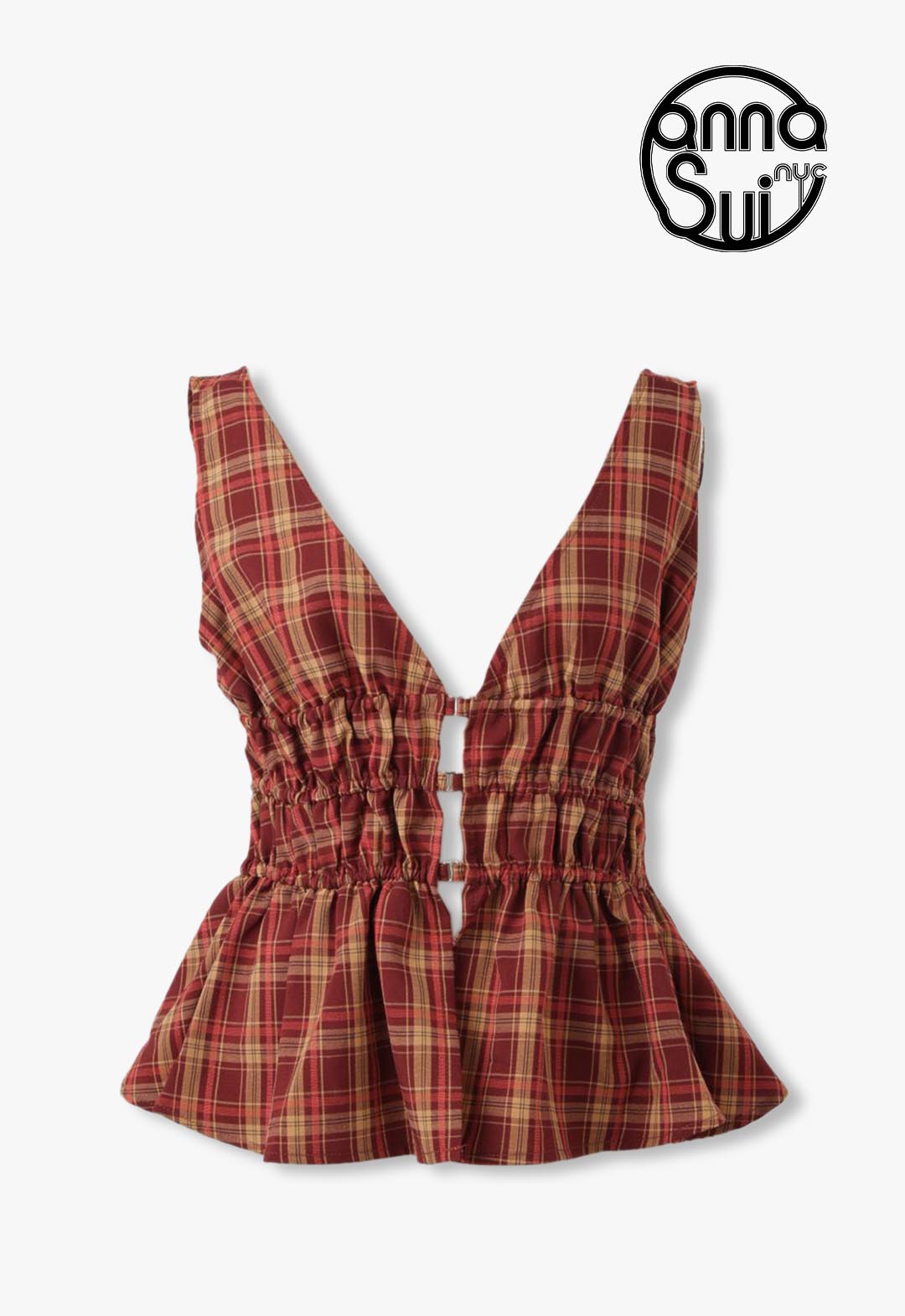 Checked Shirred Cami