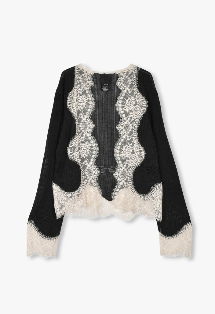 LINGERIE LACE KNIT CARDIGAN