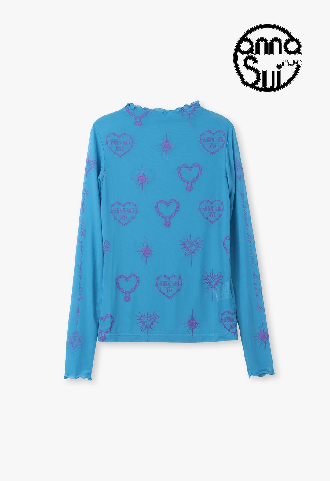Heart print sheer top