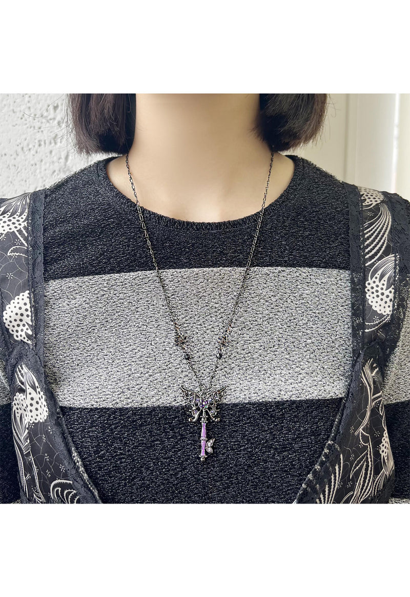 Butterfly key motif necklace