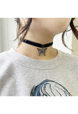 Butterfly motif choker necklace