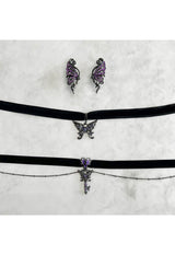 Butterfly motif choker necklace