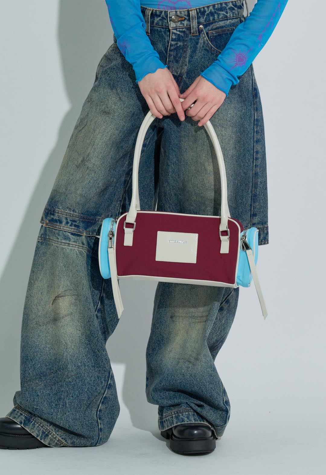 Two-tone nylon bag
