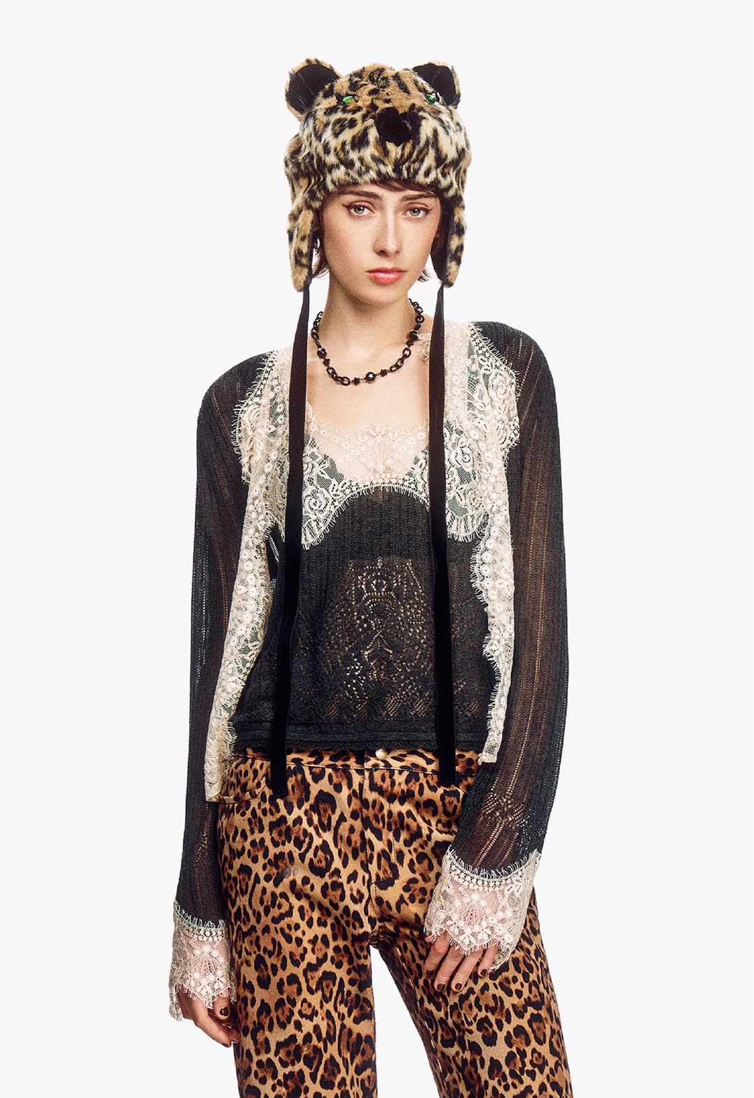 LINGERIE LACE KNIT CARDIGAN