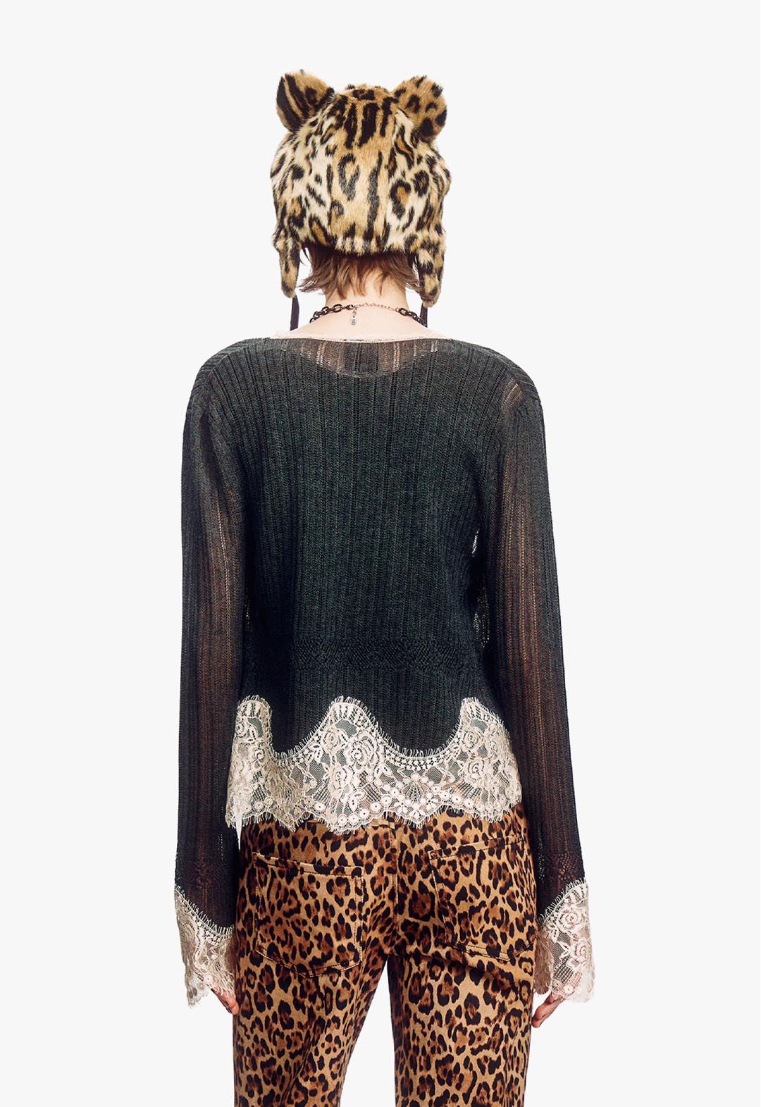 LINGERIE LACE KNIT CARDIGAN
