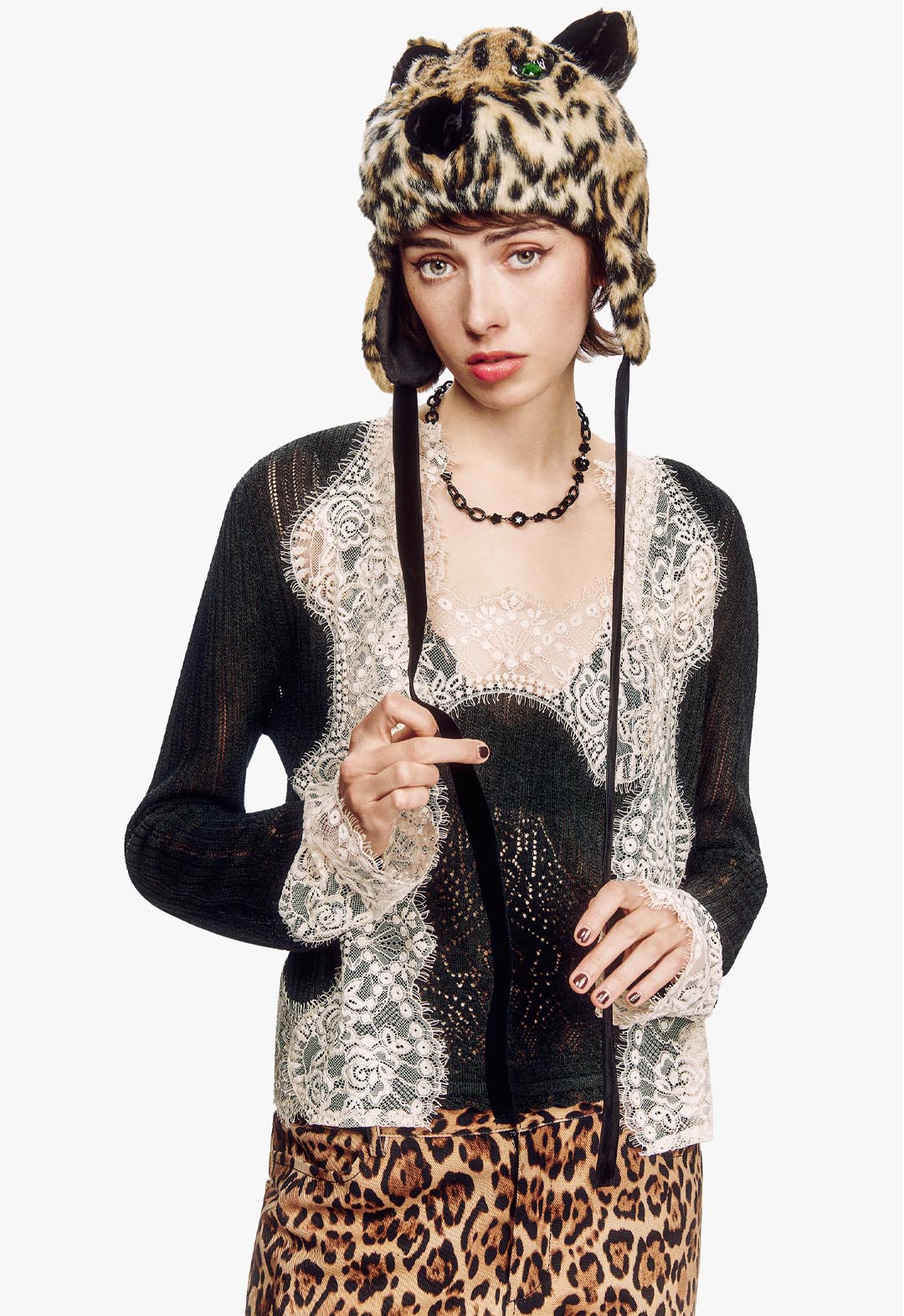 LINGERIE LACE KNIT CARDIGAN