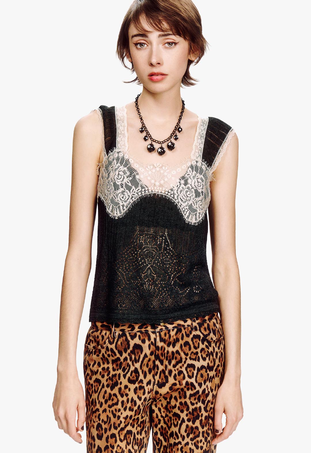LINGERIE LACE KNIT CAMISOLE