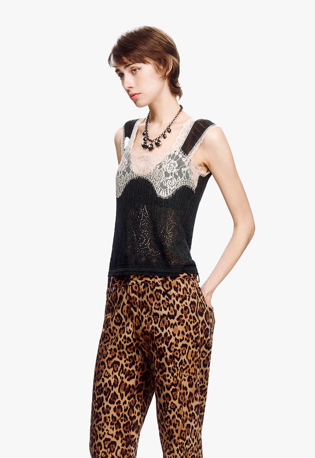LINGERIE LACE KNIT CAMISOLE