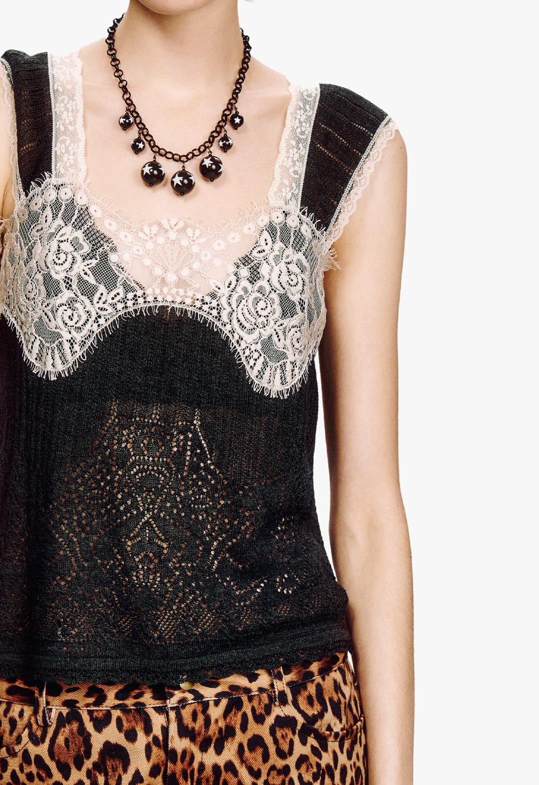 LINGERIE LACE KNIT CAMISOLE