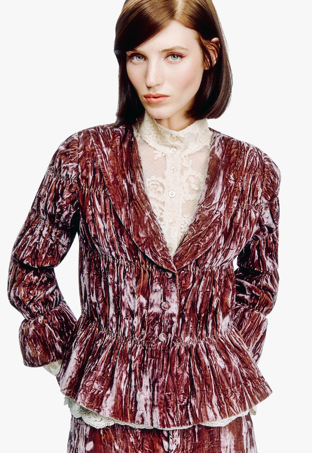 CRUSHED VELVET VICTORIAN BLOUSE