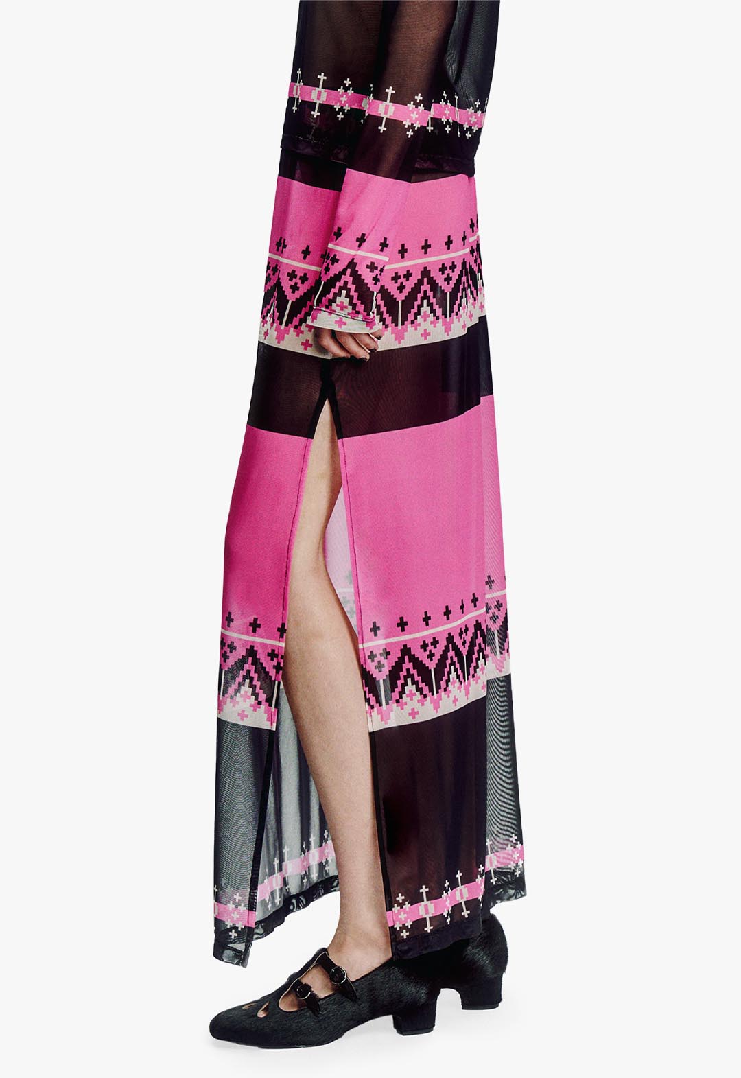 FAIR ISLE MESH SKIRT