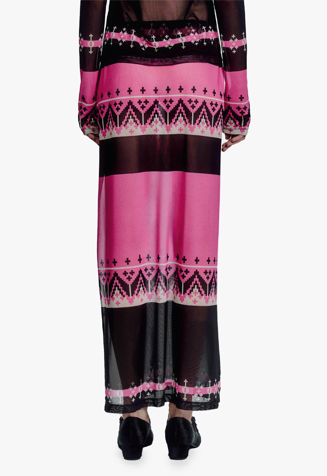 FAIR ISLE MESH SKIRT