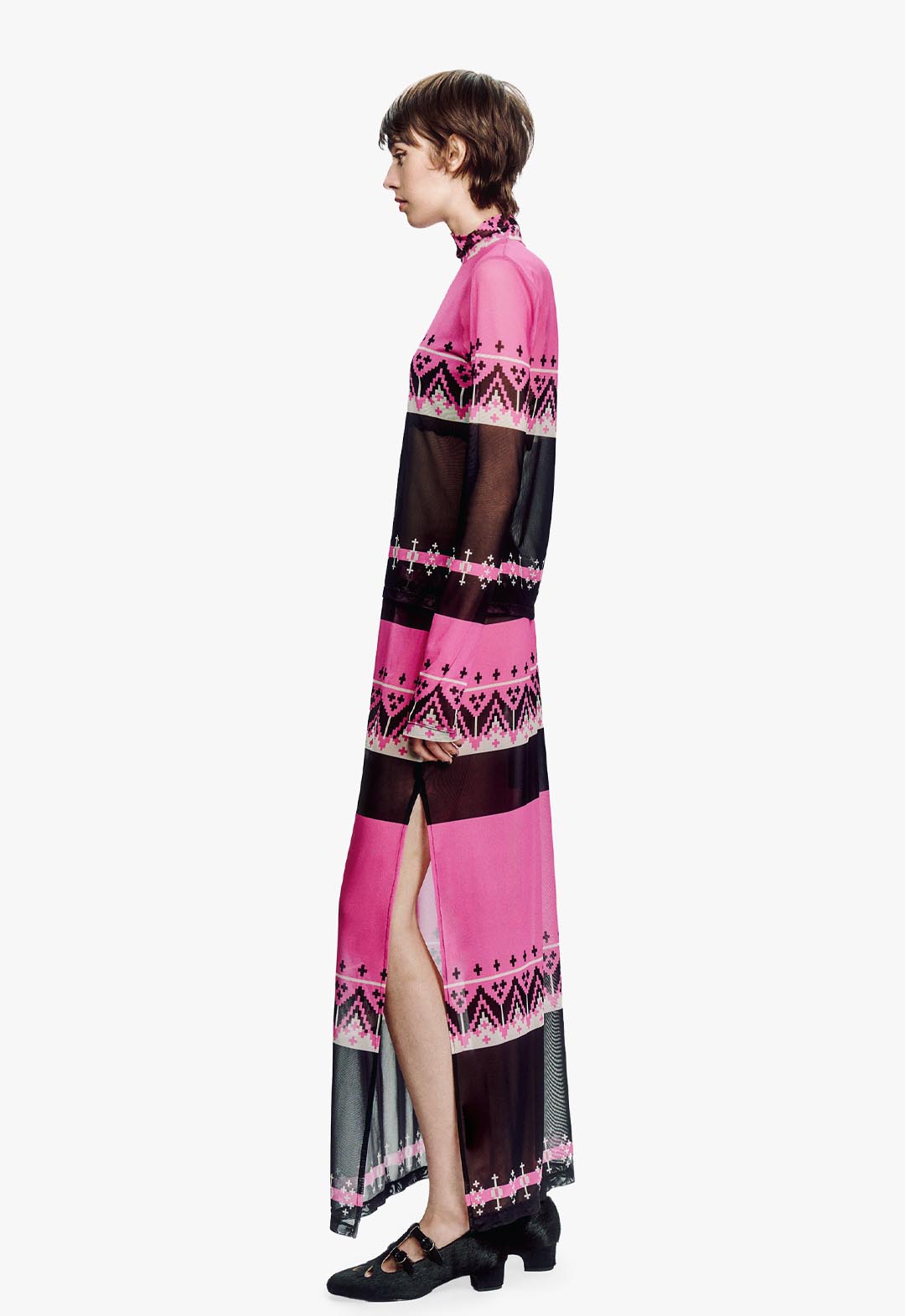 FAIR ISLE MESH SKIRT