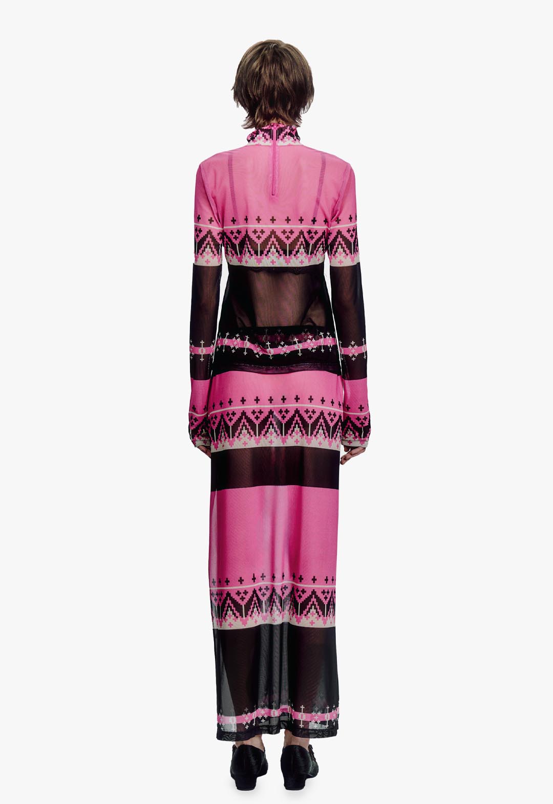 FAIR ISLE MESH SKIRT