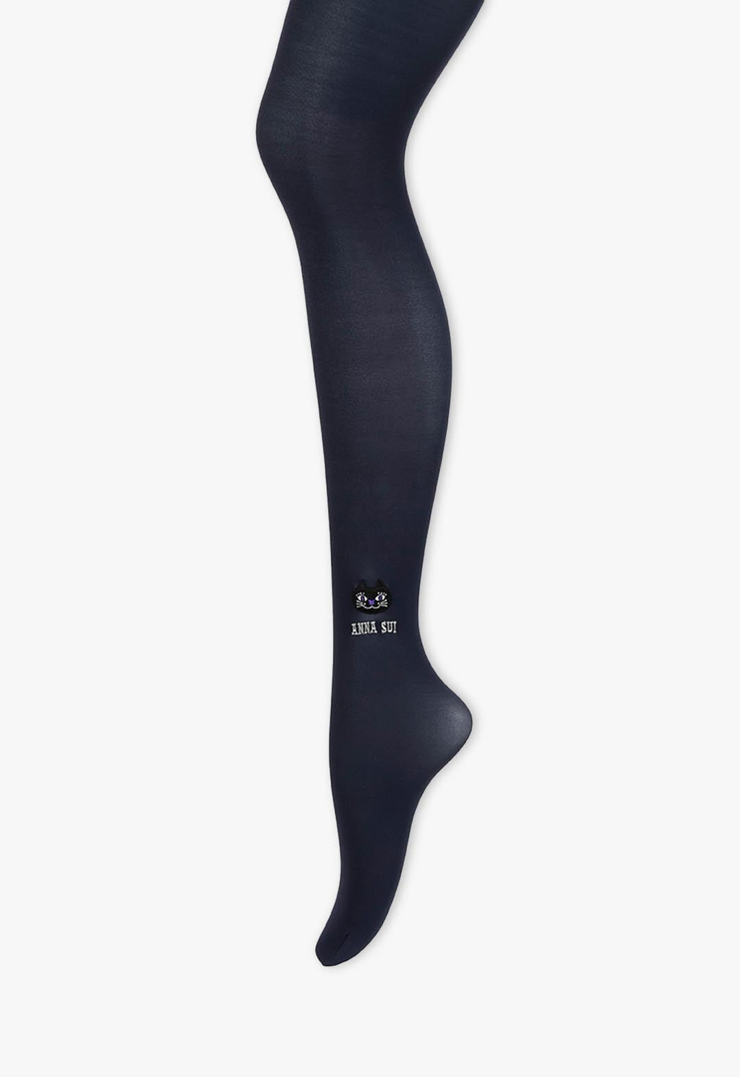 One-point logo embroidered tights