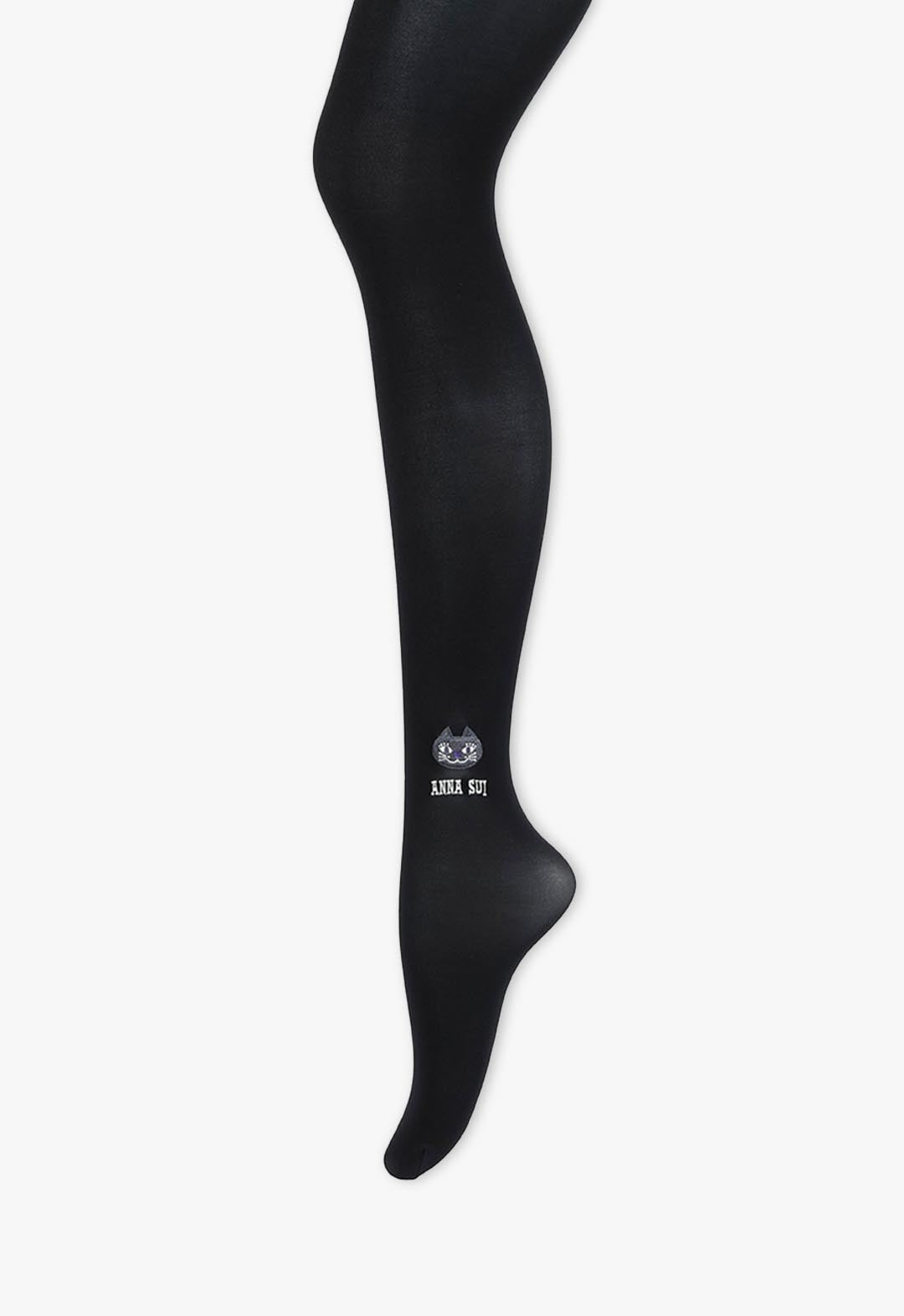 One-point logo embroidered tights