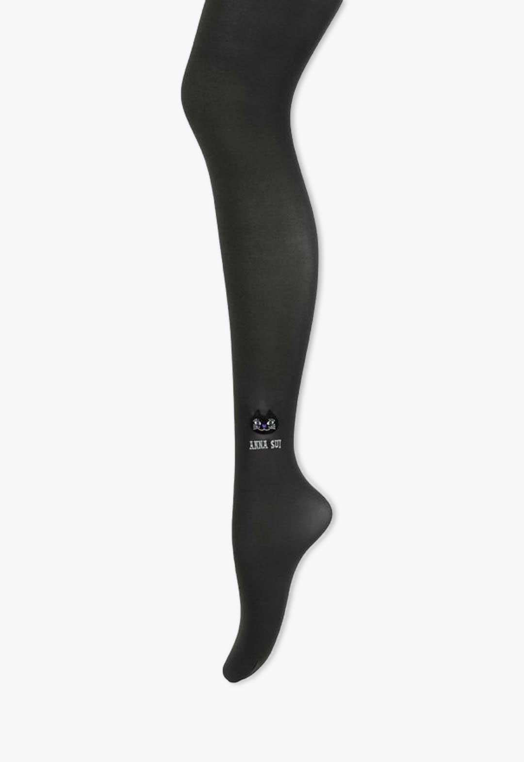 One-point logo embroidered tights