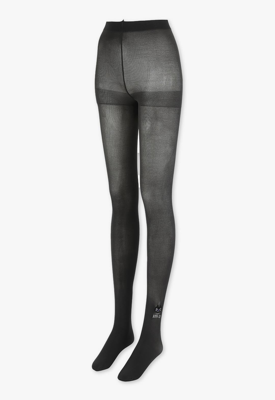 One-point logo embroidered tights