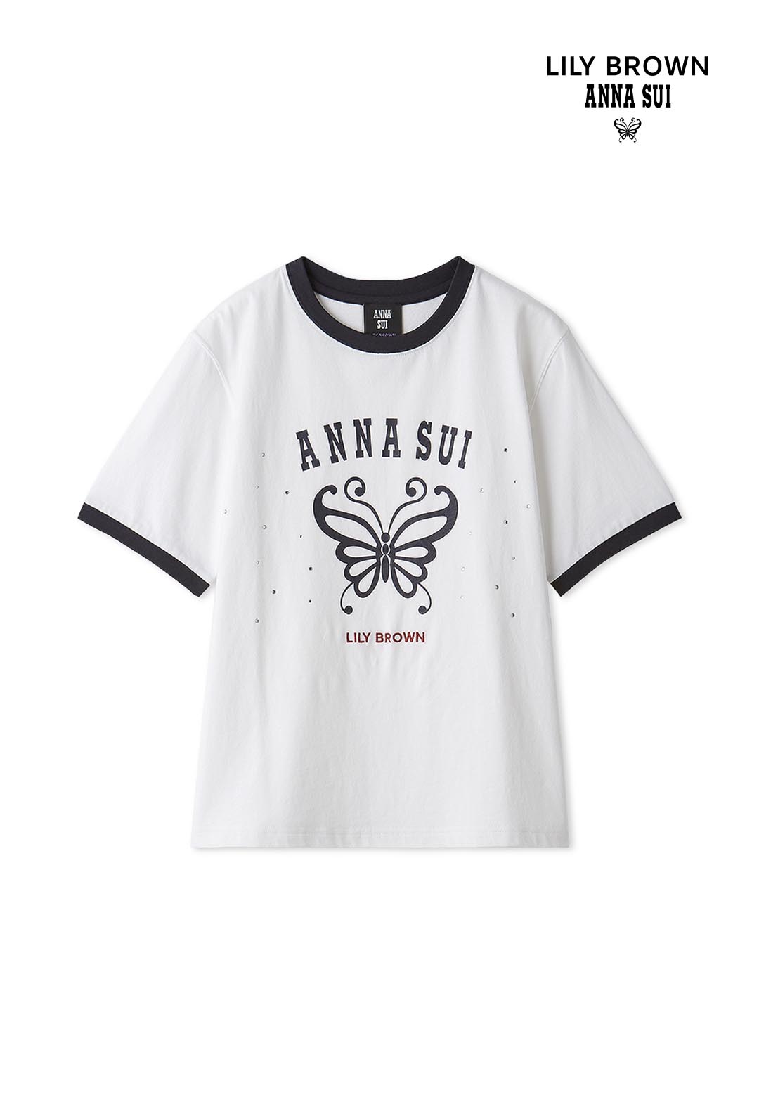 【LILY BROWN×ANNA SUI】バタフライリンガーストーンTシャツ