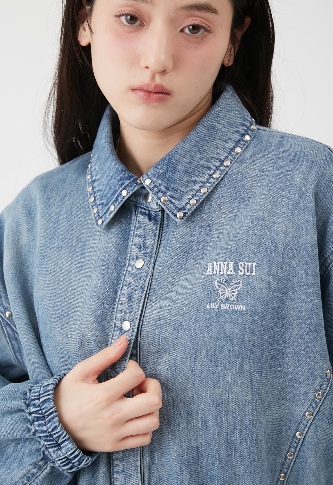 LILY BROWN×ANNA SUI】Studded Denim Shirt Blouson