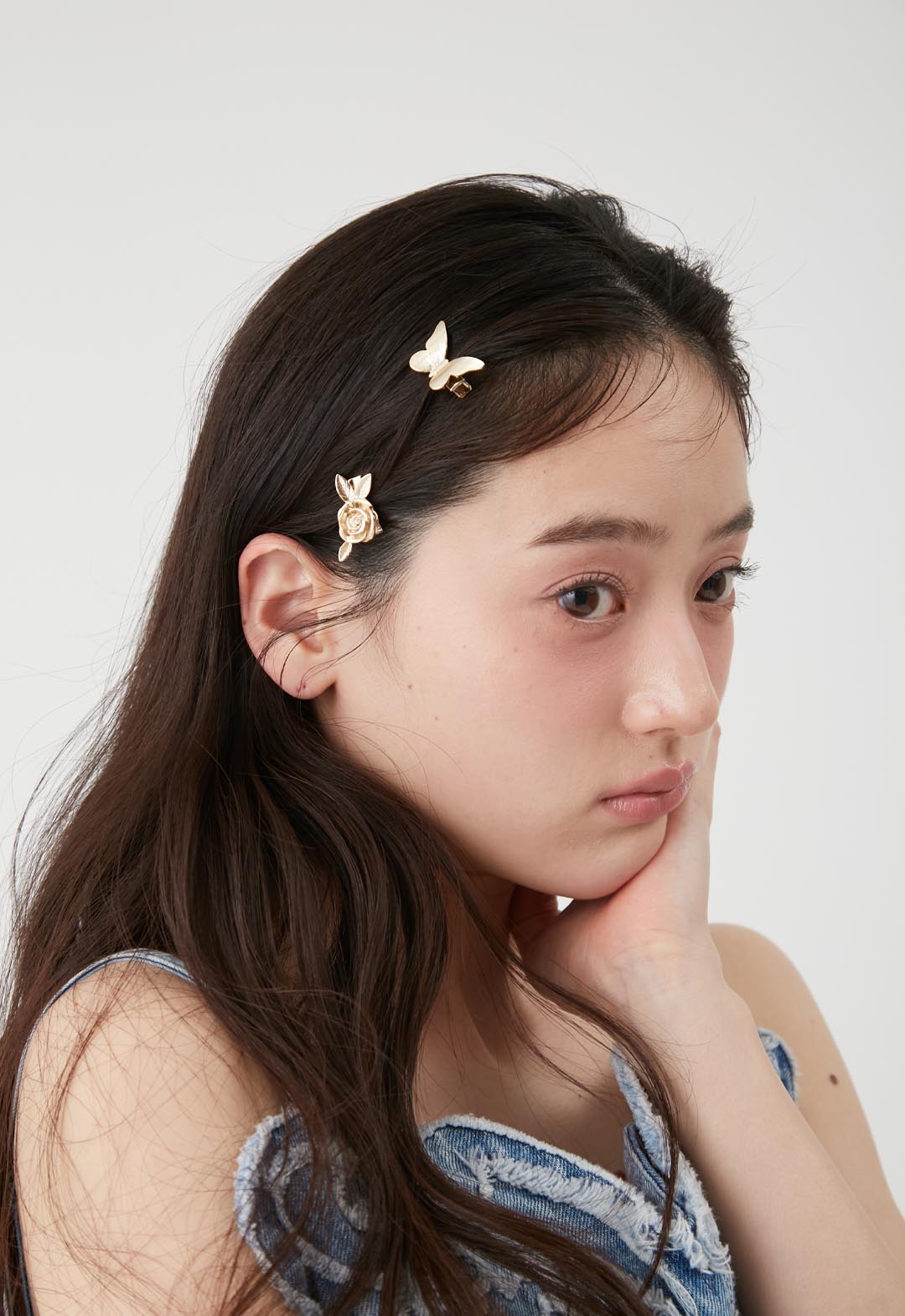 【LILY BROWN×ANNA SUI】Butterfly & Rose Hair Clip Set