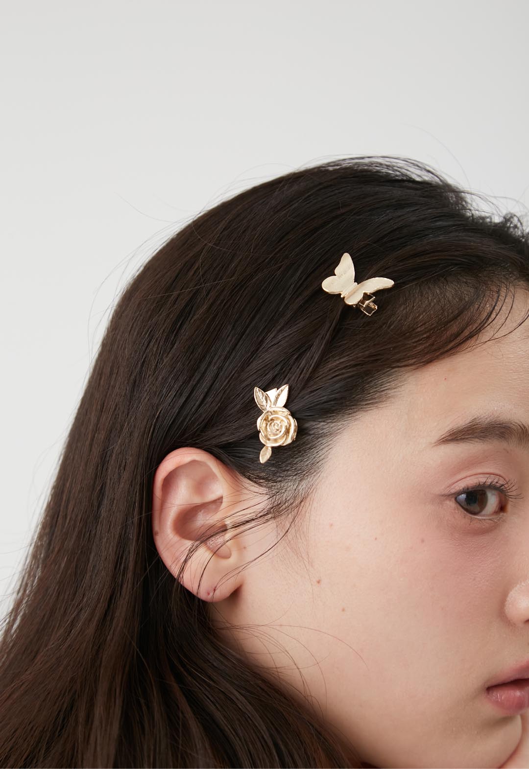 【LILY BROWN×ANNA SUI】Butterfly & Rose Hair Clip Set