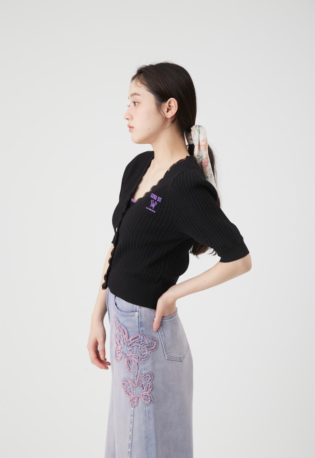 【LILY BROWN×ANNA SUI】Lace Knit Cardigan