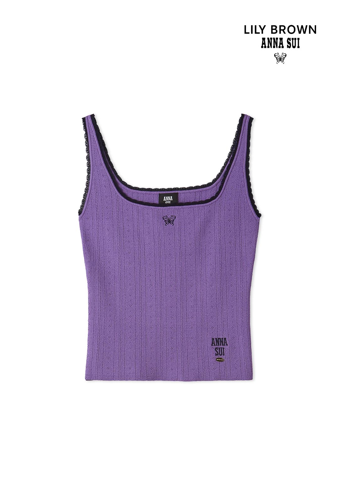 【LILY BROWN×ANNA SUI】Two-tone knit camisole