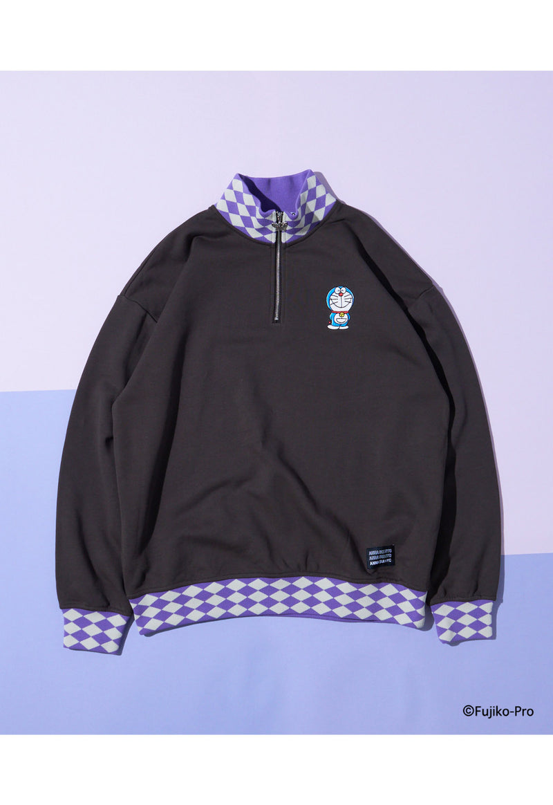 Doraemon Half Zip Sweat Tops