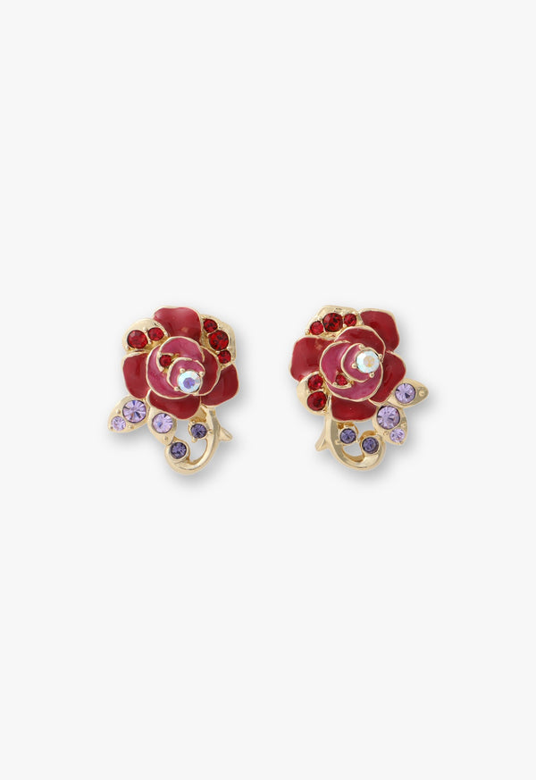 Rose motif earrings