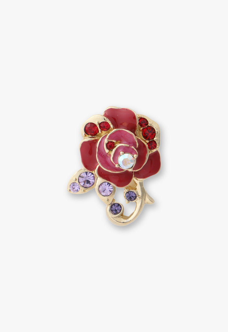 Rose motif earrings
