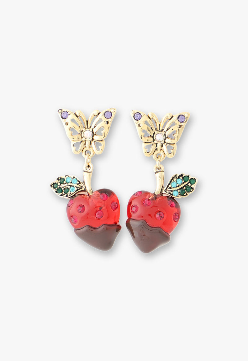 Strawberry motif earrings