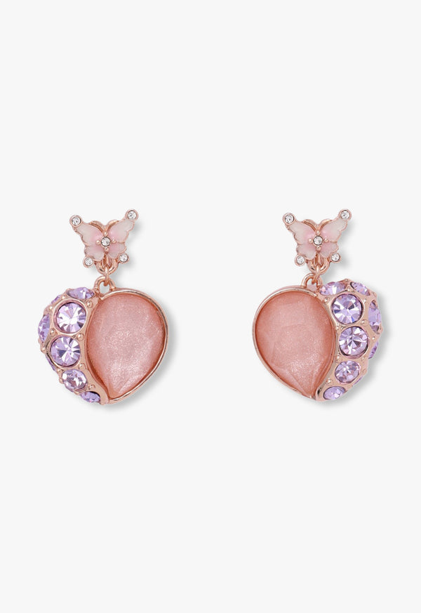 Peach motif earrings