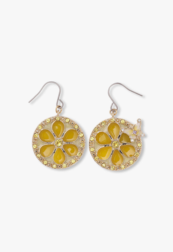 Lemon motif earrings