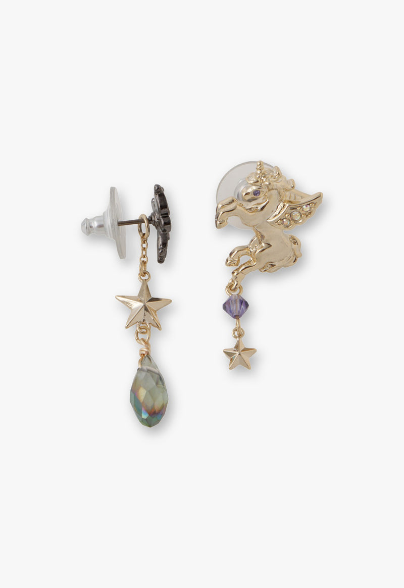 Butterfly unicorn motif earrings