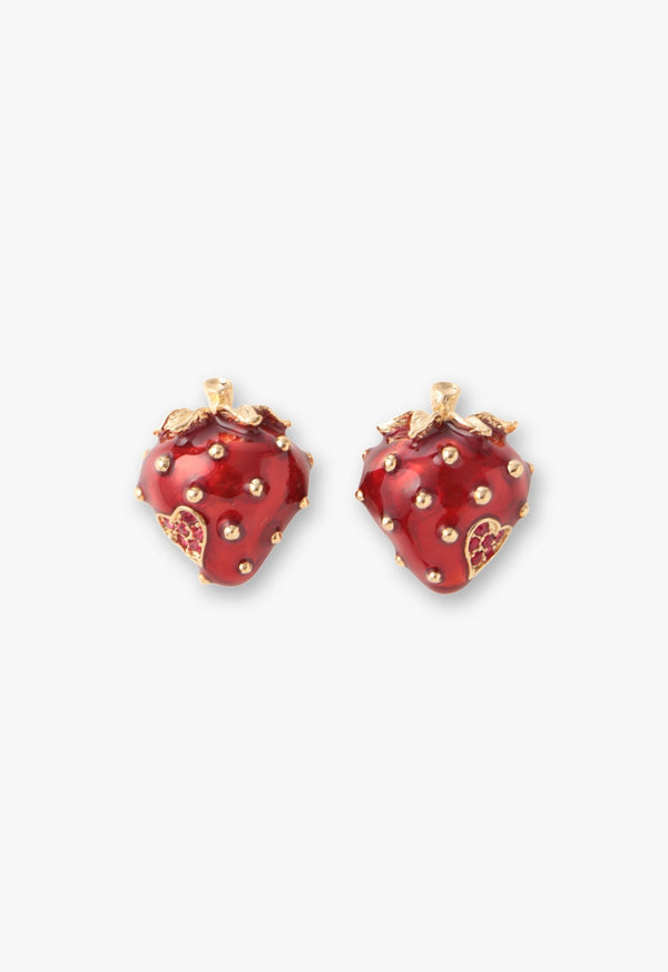 Strawberry motif earrings