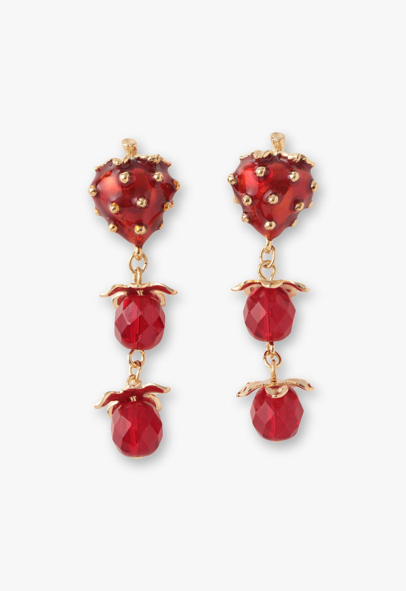 Strawberry motif swing earrings