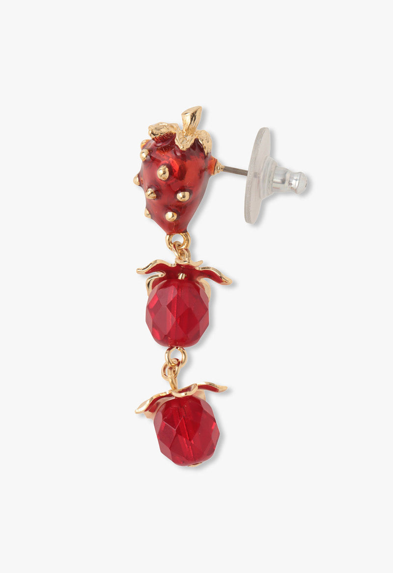 Strawberry motif swing earrings