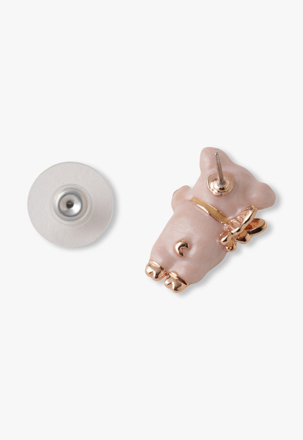 Mini pig motif earrings