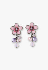 Cherry blossom motif earrings