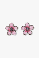 Cherry blossom motif earrings