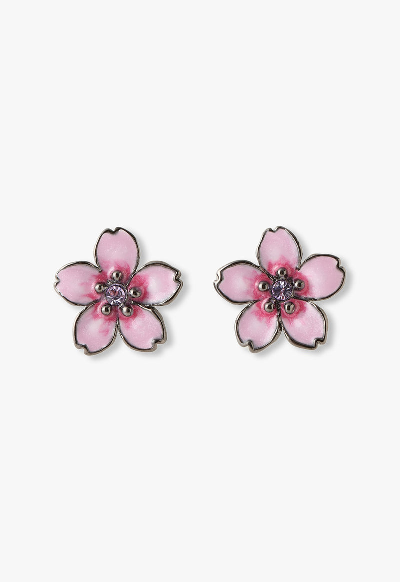 Cherry blossom motif earrings