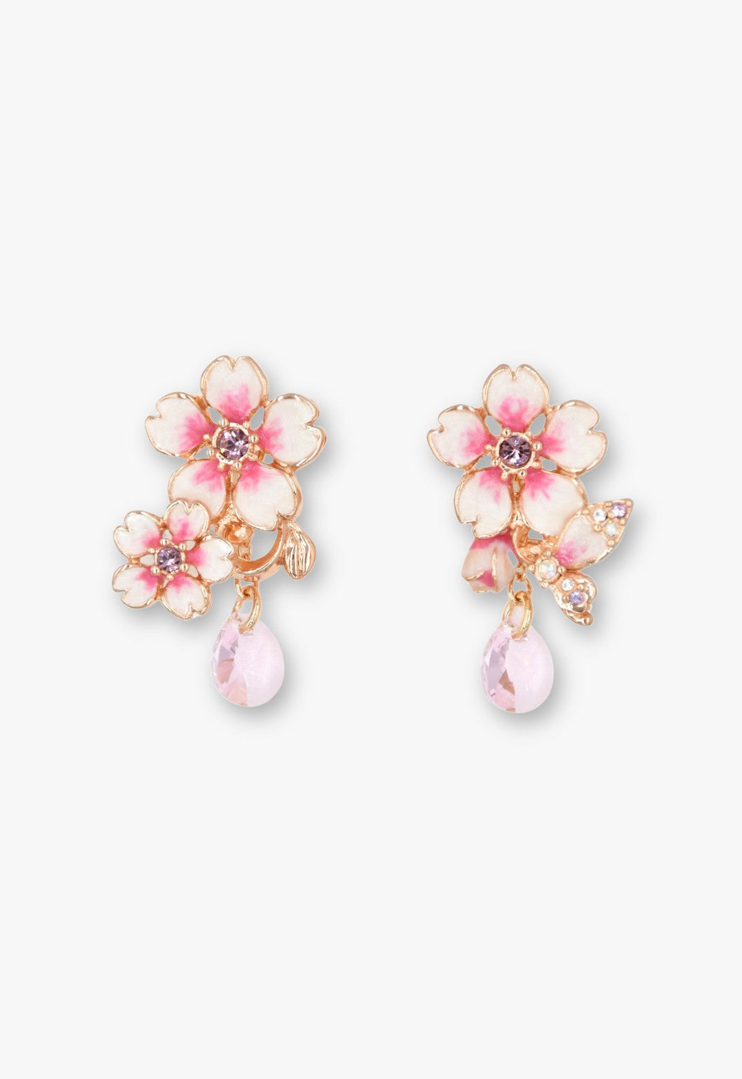 Cherry blossom motif earrings