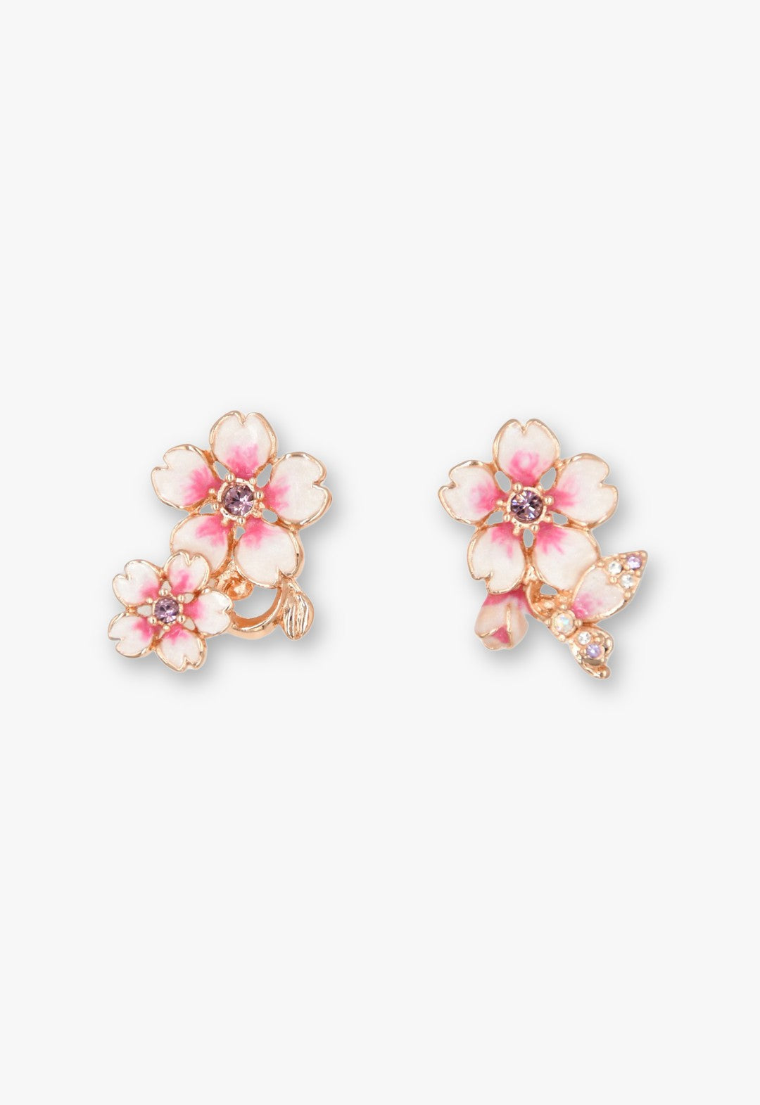 Cherry blossom motif earrings