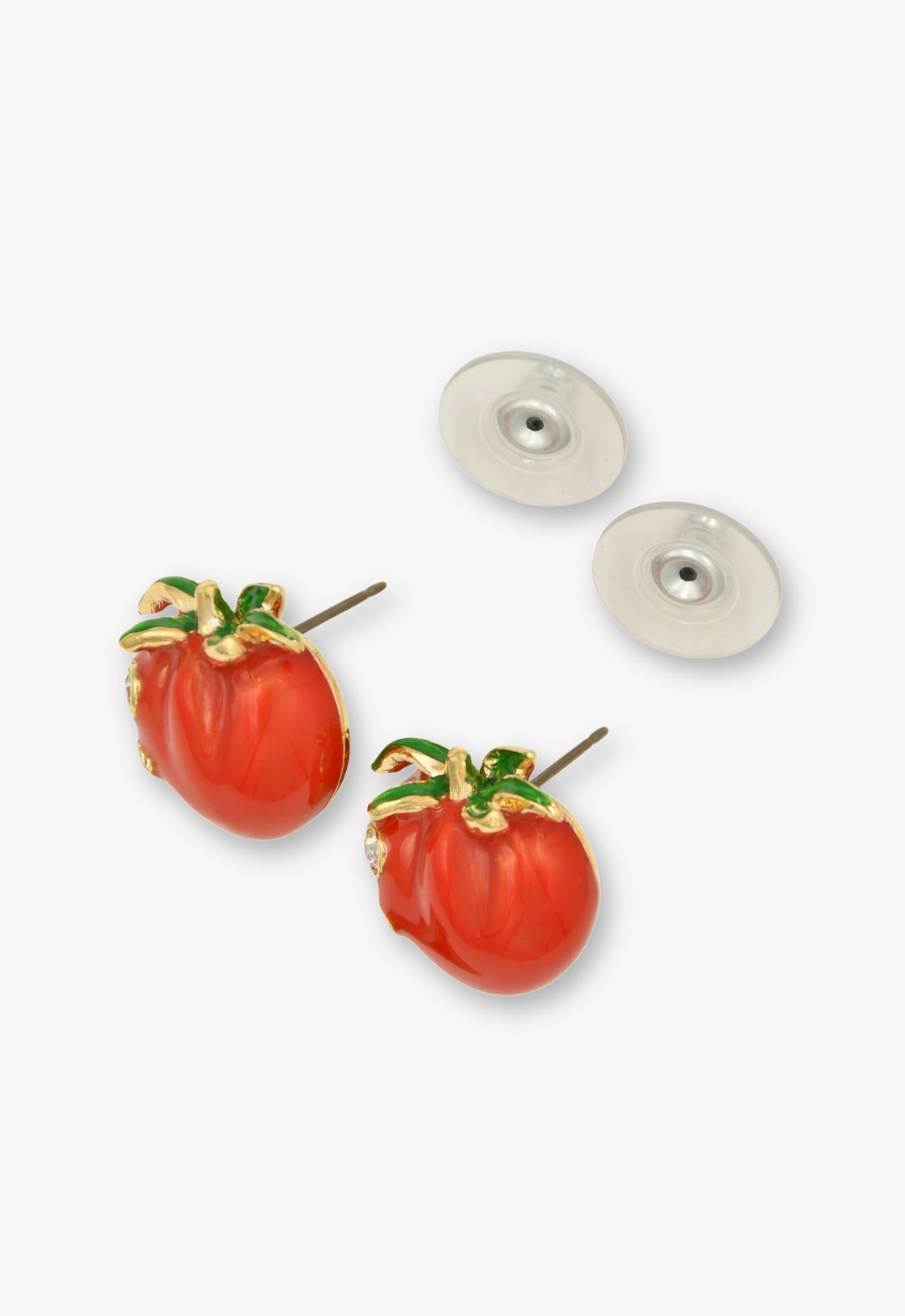 Tomato motif earrings