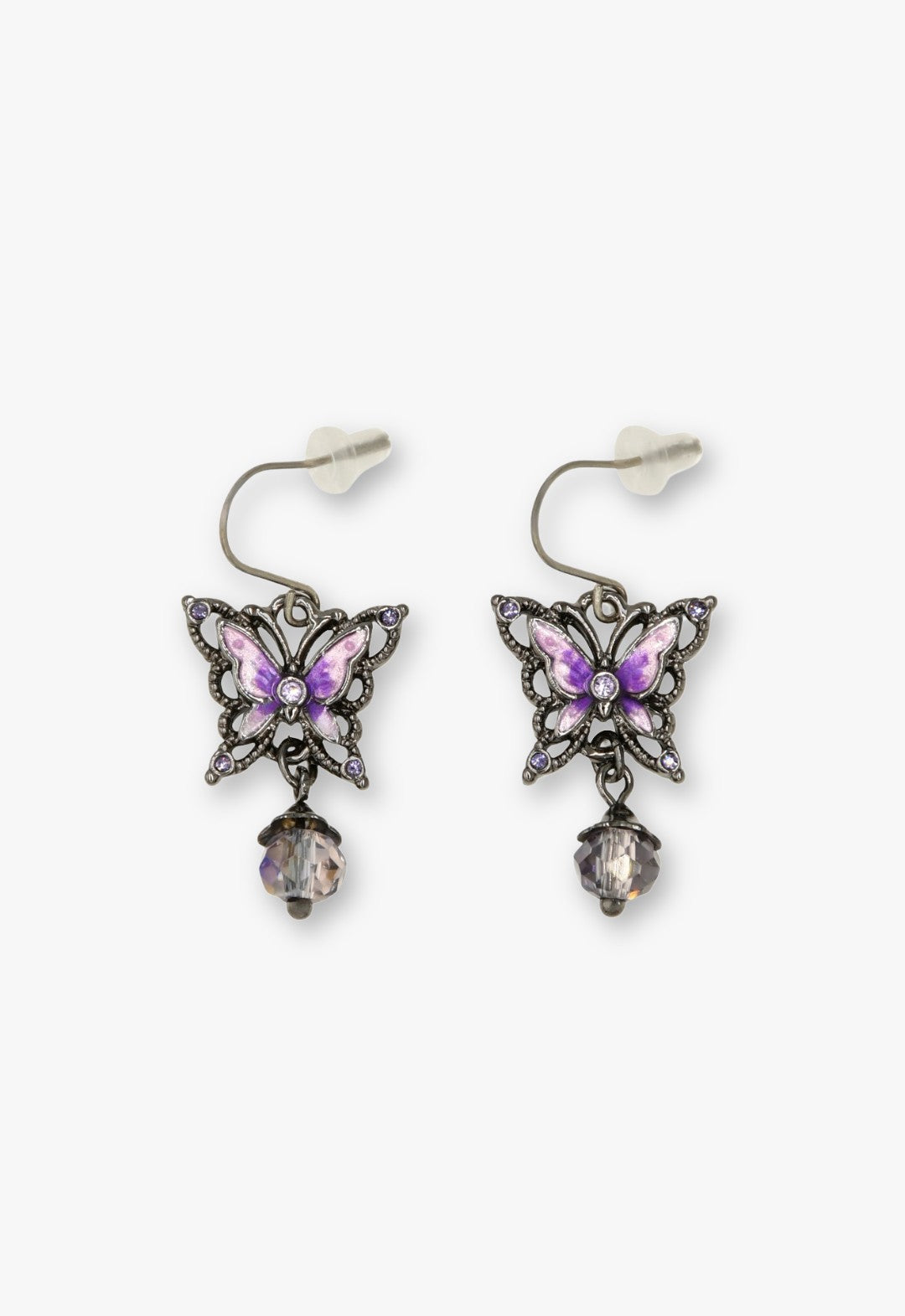 Butterfly motif hook earrings