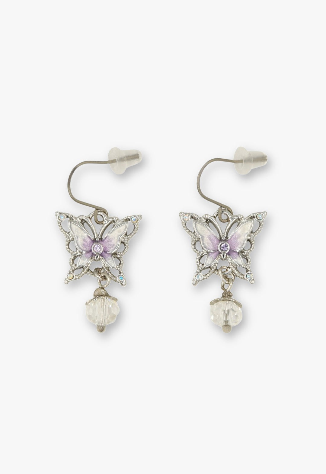 Butterfly motif hook earrings
